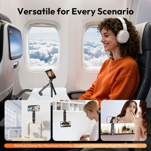 ULANZI MA88 17-12 360 Magnetic Airplane Phone Holder for MagSafe iPhone Series, Strongest Magnet Handsfree Phone Tripod