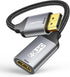 Display Port to HDMI 4K Adapter, Braided DP Male to HDMI Female Converter for PC Dell HP Laptop and Monitor