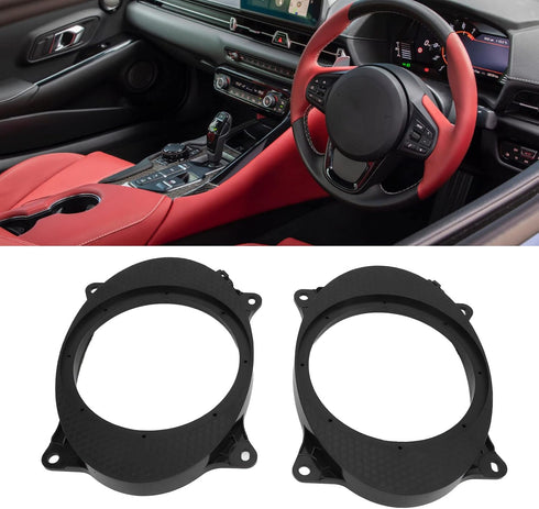 1/2 Car Speaker Adapter - 2pcs 6X9 Car Speakers, 6.5inch Black Speaker Adapter Bracket Ring with 2 Wire Harness