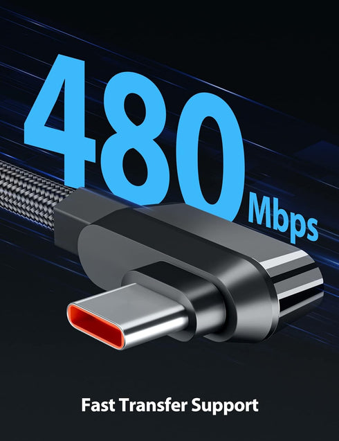 Xiaomi 120W HyperCharge USB C Cable 6 ft, 6A Nylon Braided Type C to USB A for Pad 5, 12 Pro, 11T Pro, Redmi Note 11