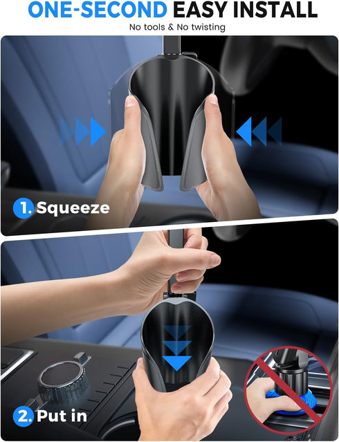 eSamcore (2.5"-4") 360 0.8" 4.7"7" Cup Holder Phone Holder, Unobstructed Cup Holder Phone Mount for Your Car Cupholder