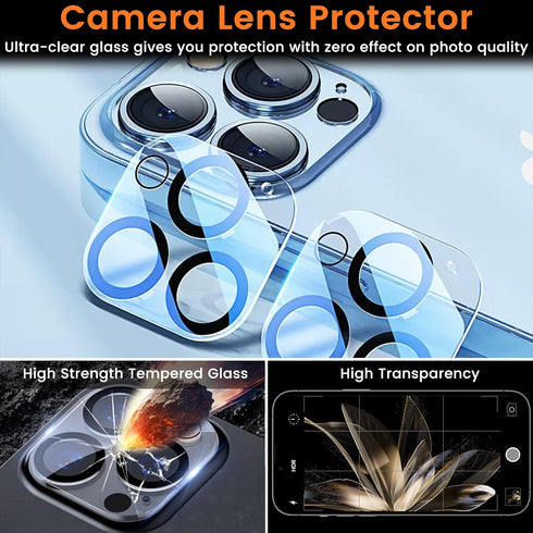 3+3 Pack Privacy Screen Protector for iPhone 14 Pro Max 6.7-Inch with Camera Lens Protector, Anti Spy Tempered Glass