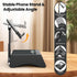 JTEMAN Gifts for Men Women, Cell Phone Stand with Wireless Bluetooth Speaker, Adjustable Tech Kitchen Gadget, Black