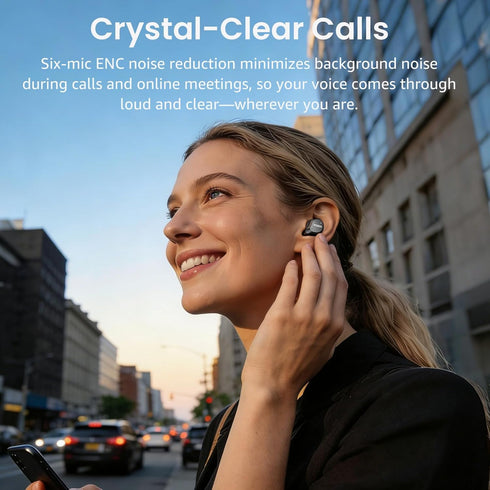 TOZO NC9 6 IPX8 5.3 60H 32 Hybrid Active Noise Cancelling Wireless Earbuds, Mics ENC Clear Call, Waterproof, in Ear