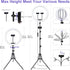 13" Selfie Ring Light with 63" Tripod Stand & 3 Phone Holders, LED Camera Ringlight with RGB Colors for Makeup/Videos