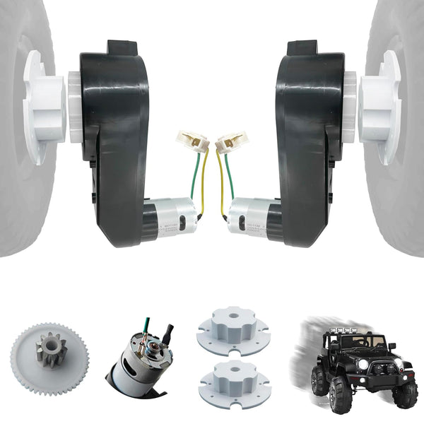 2PCS 24 Volt RS555 35000RPM High-Speed Motor Gearbox for Power Wheels, Kid's Ride on Toys Car Motor Upgrade, Pair of