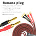 UCINNOVATE 2 Pack HiFi OFC Speaker Cable - Banana Plug to Jumper Spade, 14AWG Speaker Wire Cord for Amplifier