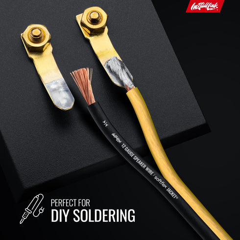 Install Link 12 AWG Speaker Wire Cable (100 Feet) for Stereo, Car or Home Theater, CCA