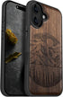 Carveit Magnetic Wooden Case for iPhone 16 Case, Wood Artisan Engraved & Black