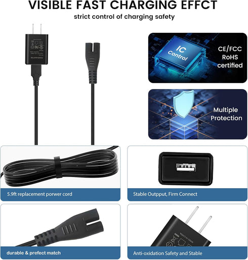 Charger for Intex 28620EP Rechargeable Handheld Pool Vacuum Compatible with Intex 28620 28620E CL1704 Pool Vacuum USB Charging Cord Adapter