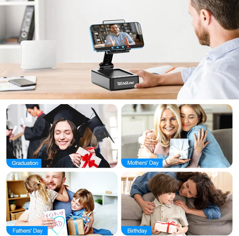 Gifts for Men Women Foldable Cellphone Stand with Bluetooth Speaker and Power Bank, Birthday Gift Idea for Parents
