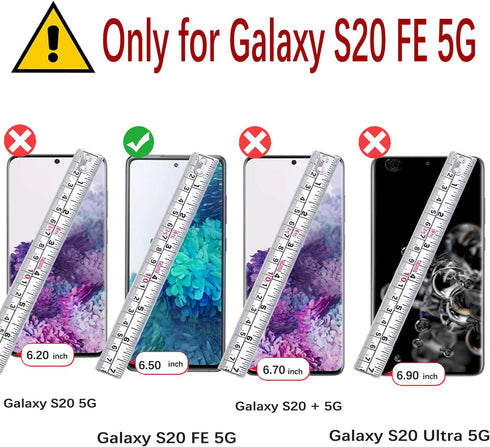 MONASAY Wallet Case for Galaxy S20 FE 5G - 6.5 inch Flip Folio Leather Cover with RFID Blocking, Credit Card Holder,