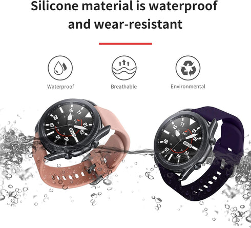 22 mm Silicone Watch Bands Compatible with Samsung Gear S3 and Galaxy Watch 3 45mm, Quick Release Strap