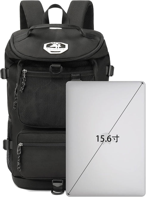 Backpack 4-Way Kalesi Gym Duffle Bag Waterproof with Shoes Compartment for travel Sport Hiking laptop (Black)