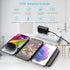 ZealSound Wireless Charging Pad, Ultra-Slim Triple Charger Station for 3 Devices & New Airpods, Black PU Leather