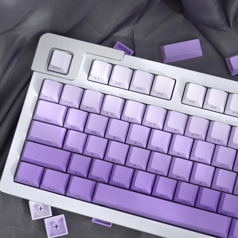 Gradient Purple Keycaps Set, 125 Keys Cherry Profile Dye Sub PBT for 60% 65% 95% Mechanical Keyboards