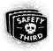 (3PCS) Safety Third Sticker, Funny Hard Hat Skull Warning 3" Die-Cut Waterproof Vinyl Sticker for Toolbox, Helmet,