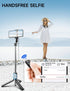 42" Selfie Stick Tripod with Fill Light, Extendable Phone Tripod Stand with Detachable Remote & Phone Holder
