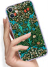 Case for iPhone 12 Mini, Retro Aesthetic Flower Design, Green Waterproof and Shockproof Phone Case