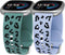 Minyee 2 Pack Leopard Engraved Band for Fitbit Versa 4/Versa 3/Sense 2, Two-Tone Cheetah Soft Silicone Strap