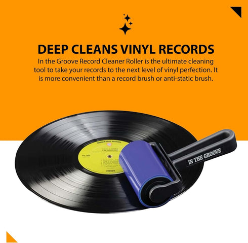 In The Groove Vinyl Roller Cleaner for Quick Cleaning Vinyl Records, Anti-Static Record Cleaner