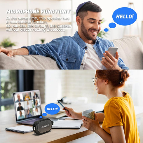 J-BRAUV Speaker,IP67 10Hours Portable Mini Bike Bluetooth Waterproof Wireless with Adjustable Strap and Hook, Loud