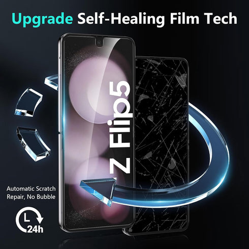 YWXTW 2023 Alignment Tool for Samsung Galaxy Z Flip 5: 2 Soft EPU, 2 Tempered Glass, 2 Metal Camera Lens Protectors.
