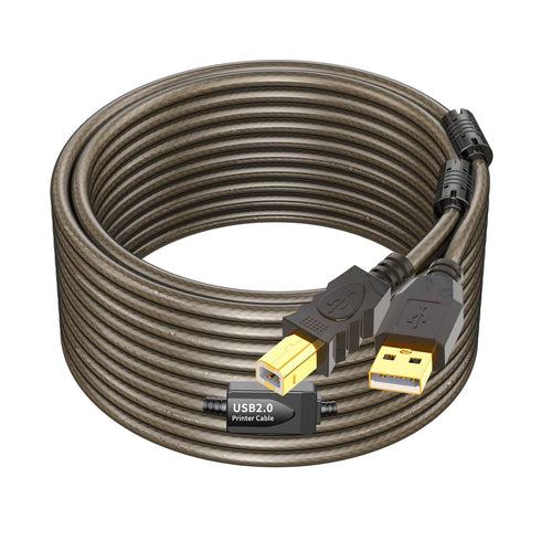 USB 2.0 Printer Cable 50ft - High Speed Active A to B