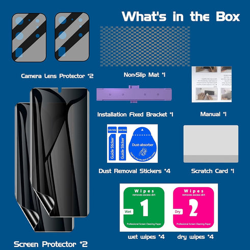 LYWHL 2+2 Pack Privacy Screen Protector for Samsung Galaxy S20 Ultra, Anti-Spy Black Film + Camera Lens