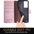 SUANPOT Rose Gold Leather Wallet Case for Samsung Galaxy S21 Ultra 6.8", RFID Blocking, Flip Folio Book Phone Case,