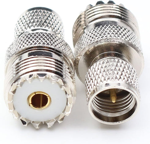 Mini UHF Male to UHF Female Connector, Pl259 Coax Adapters, 2 Packs