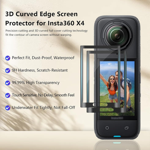 Metal Protective Case for Insta360 X4 Accessories, Stronger Aluminum Hard Shell Cover with Silicone Lens Guard Cap