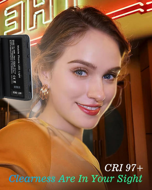 ORSOIRGIFON 60 2000mAh 97+, 3 LED Portable Selfie Light Video Conference Lighting with Clip & Camera Tripod Adapter