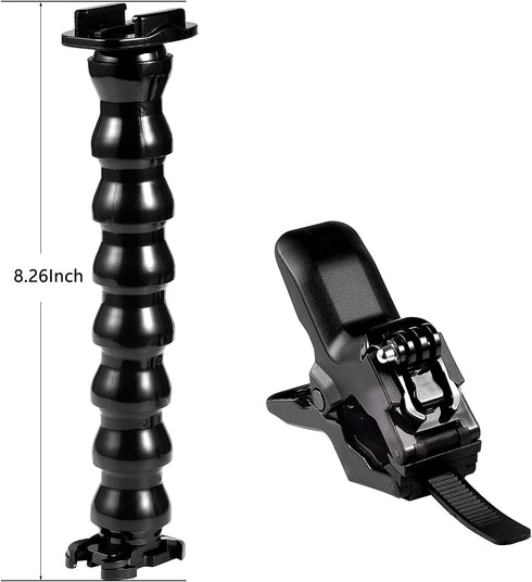 Suptig Jaws Flex Clamp Mount Gooseneck Mount for GoPro Hero 12 Hero 11 Hero 10 Hero 9 Hero 8 Hero 7 Hero 6 Hero 5 Hero 4 Session Hero 3+ Hero 3 Akaso EK7000 Arlo Action Cameras