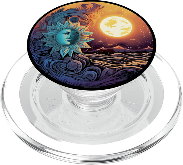 PopSockets MagSafe PopGrip for iPhone - Sun And Moon Lover Astronomy Astrology Stargazer