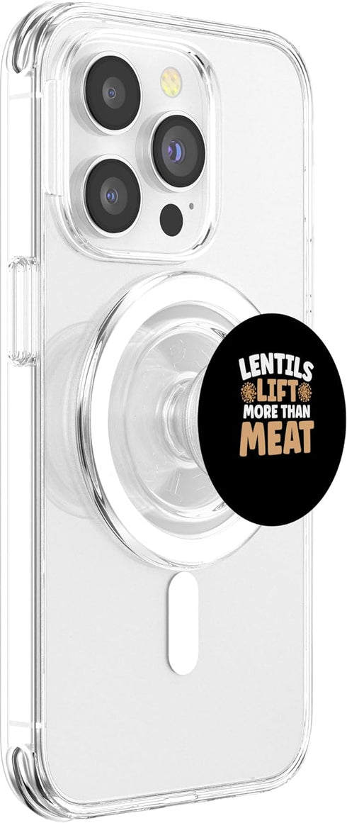 Vegan Protein Vegetarian Lentil Pea Gear Lentils Lift More Than Meat Weightlifting Bodybuilding PopSockets PopGrip
