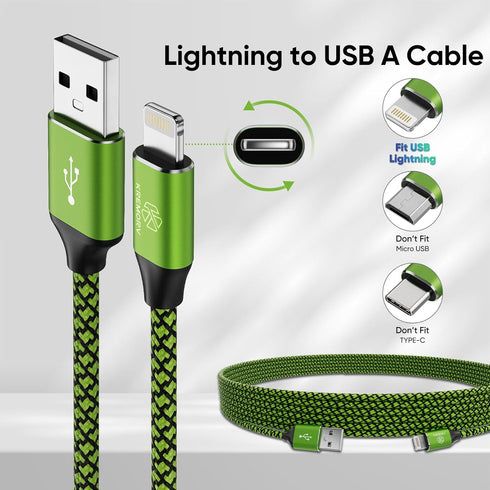iPhone Charger 5 Pack 10 ft USB Lightning Cable Mfi Certified Fast Charging Cord for iPhone 14 13 12 11 XS XR X Pro Max