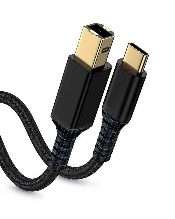 10FT Extra Long Printer Cable to USB C, USBC3.0 Male to USB