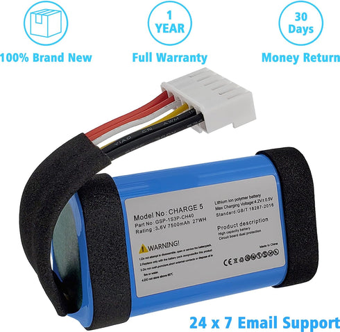 GSP-1S3P-CH40 7500mAh Battery for JBL Charge 5 Waterproof Bluetooth Speaker, Tools Included, Part NO Charge5