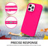 GUAGUA Compatible iPhone 13 Pro Max Case, 6.7 Inch Liquid Silicone Soft Gel Cover, Shockproof, Hot Pink