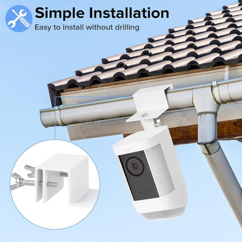 Gutter Mount for Spotlight Cam Plus/Pro (Battery), Adjustable Weatherproof Metal Mount Bracket for Security Camera