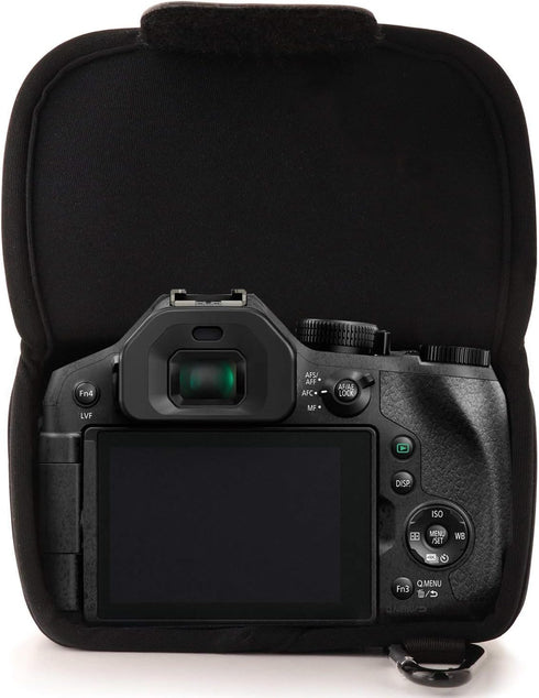 MegaGear ''Ultra Light'' Neoprene Camera Case Bag with Carabiner for Panasonic Lumix DMC-FZ300 Digital Camera (Black)