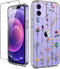 GiiKa iPhone 12 Case with Screen Protector, Clear Floral Shockproof Hard Case with TPU Bumper for iPhone 12