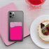 USA Merchant Card Holder for Back of Phone - Silicone Stick on Wallet for Credit Card, ID - 3 Pack (Black, Pink, Grey)