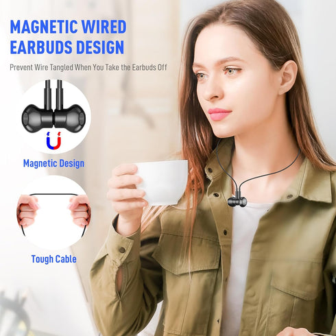 USB C Headphones for Samsung S24+ S24 Ultra, Type C Earphones with Microphone, HiFi Stereo Wired Earbuds for Galaxy