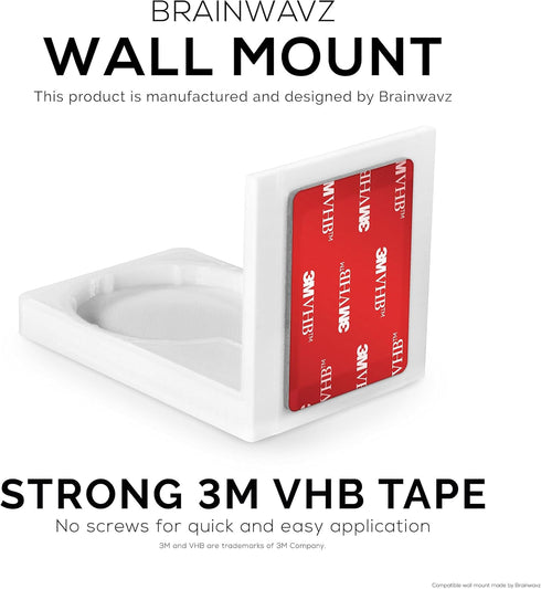 Screwless Tilted Wall Mount Kit for Wyze Cam Pan, VHB Stick On, Full Tilt & Pan Function, Strong Adhesive Mount, White