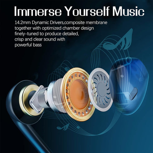 USB Headset with Microphone for PC, 2M USB Earbuds for Laptop, PS4/PS5, Volume Control & Mute, Ideal for Home & Office.