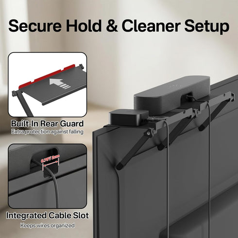 tiebutie 15 Lbs, No Drill Sound Bar Mount Top of TV Universal TV Top Shelf for Small Soundbars Up to Floating Sound Bar