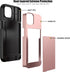 iPhone 13 Pro Case - Nvollnoe with Card Holder Heavy Duty Protective Dual Layer Shockproof - Rose Gold