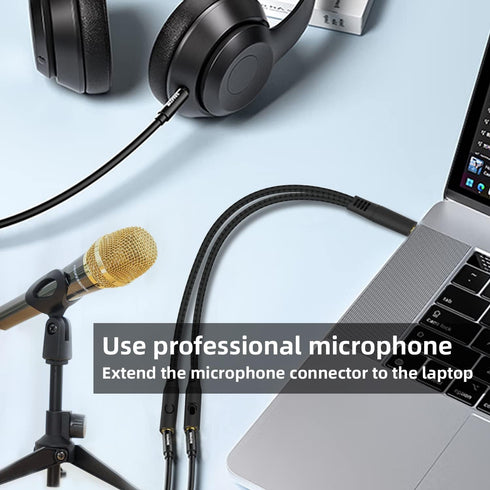 Headphone Splitter Adapter, 3-in-1 Pack, 3.5mm Male to 2 Port 3.5mm Female & 3.5mm Female to 2 Port 3.5mm Male Aux
